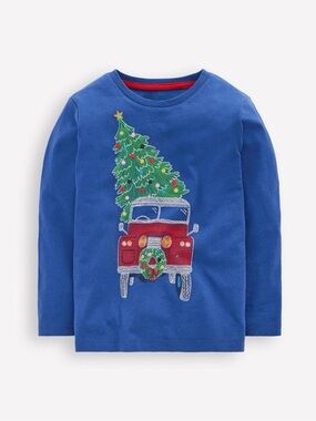 Mini Boden • NWT embroidered Christmas shirt